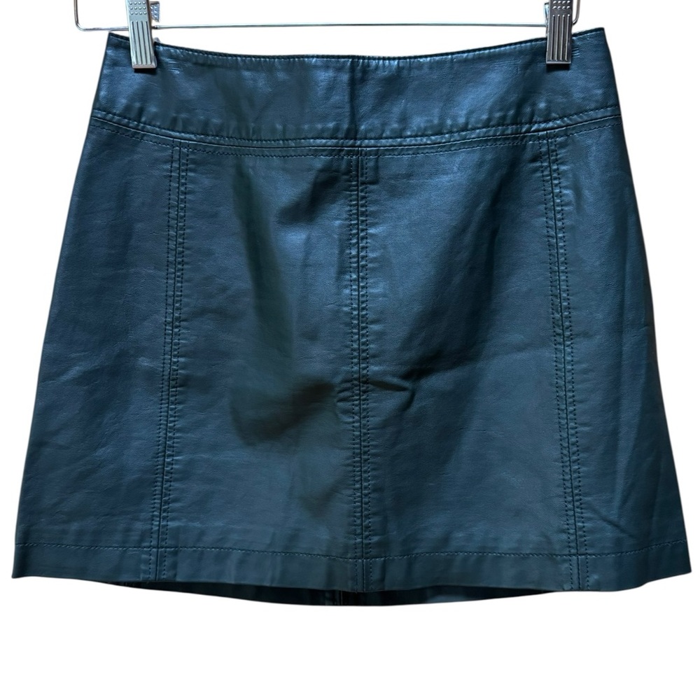 Free People Black Faux‎ Leather Lined Mini Skirt